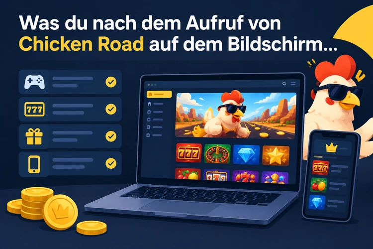 Was du nach dem Aufruf von Chicken Road auf dem Bildschirm sehen kannst
